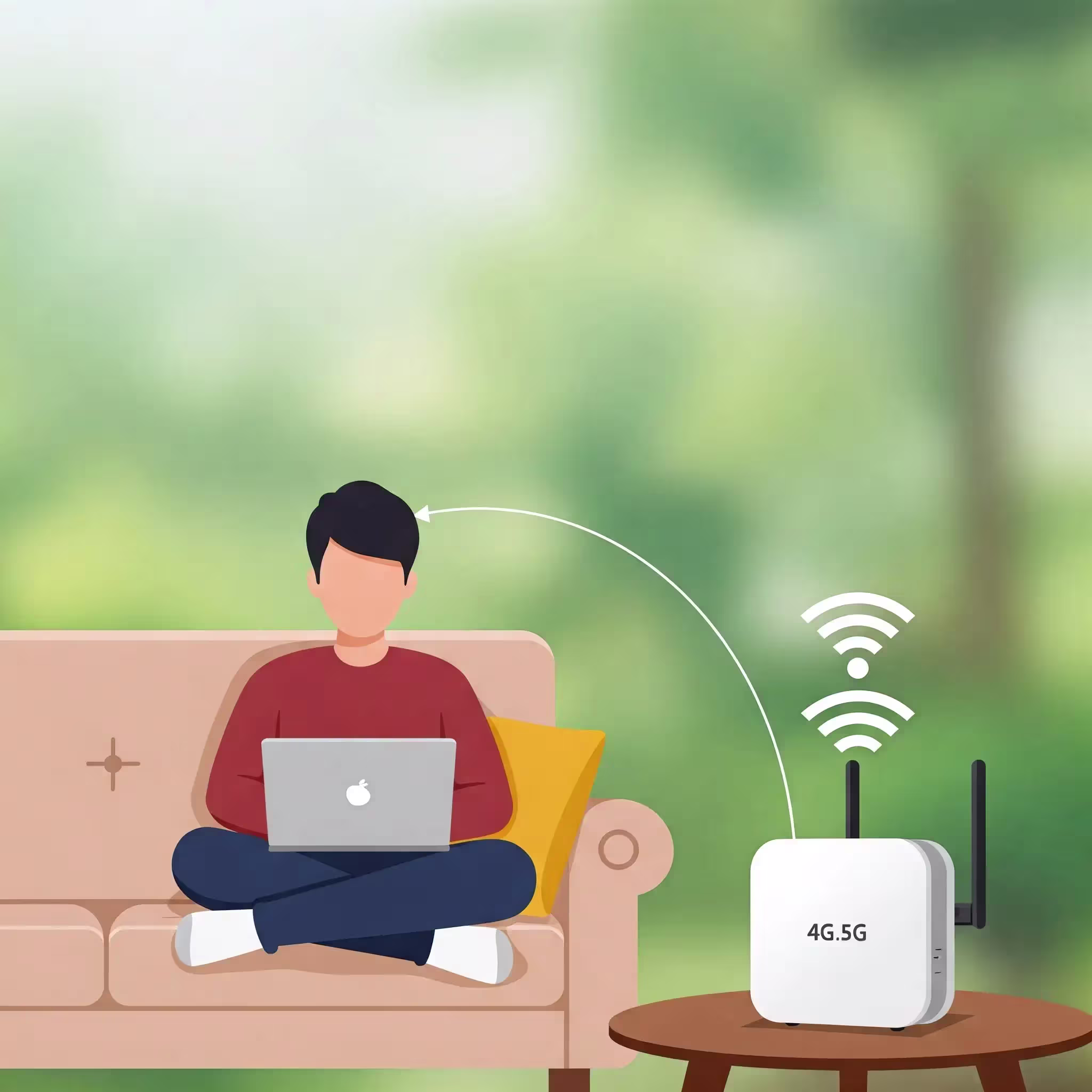Usuario con una laptop navegando a traves de internet